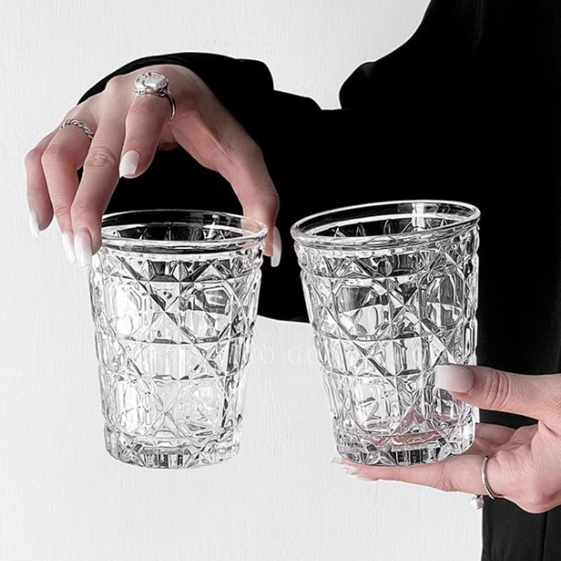 Old Fashioned Glass - 2 pz 310ml Vintage Diamond Patterned
