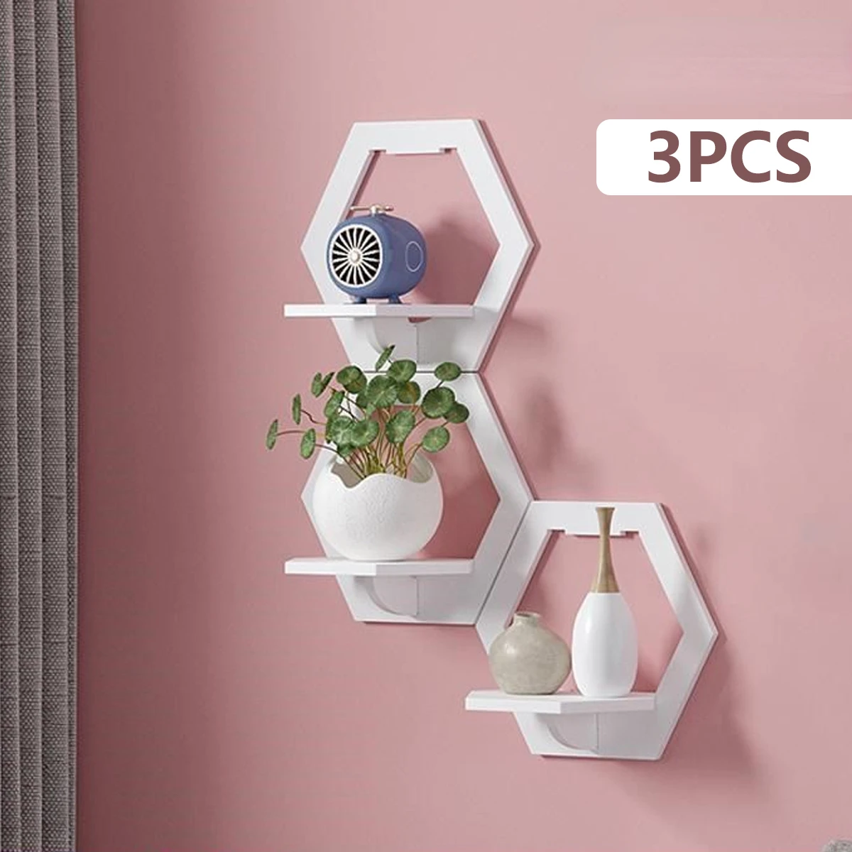 Home Bar Shelves - 3 pezzi mensola a muro esagonale