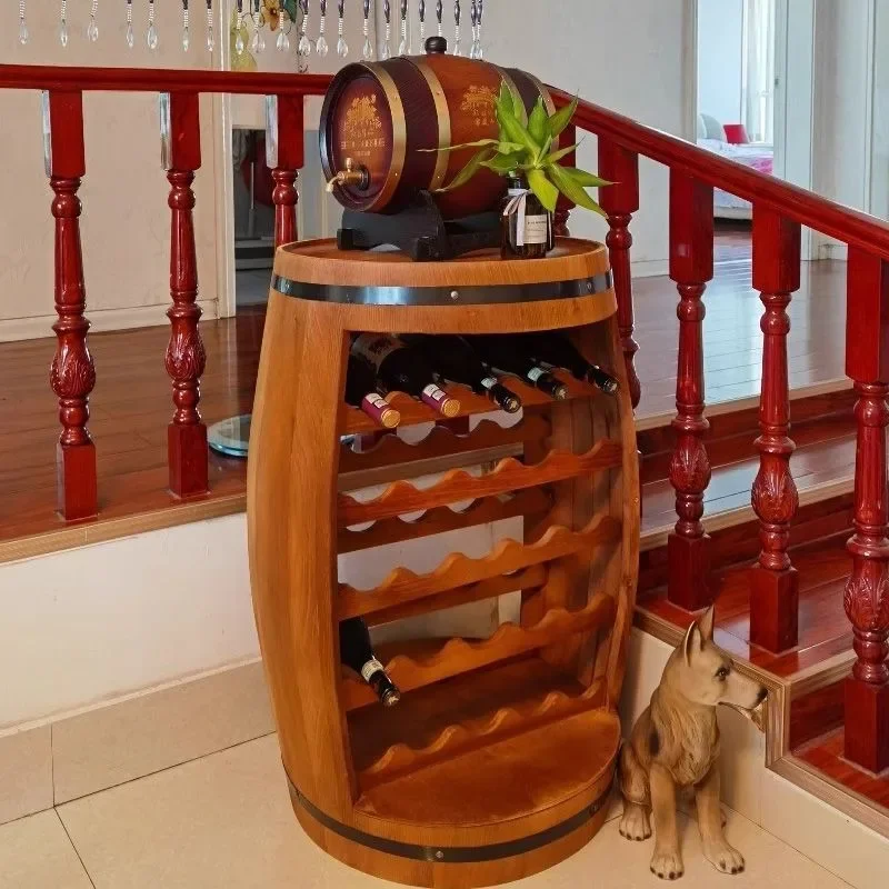 Home Bar Shelves - Portabottiglie in legno massello Barile di