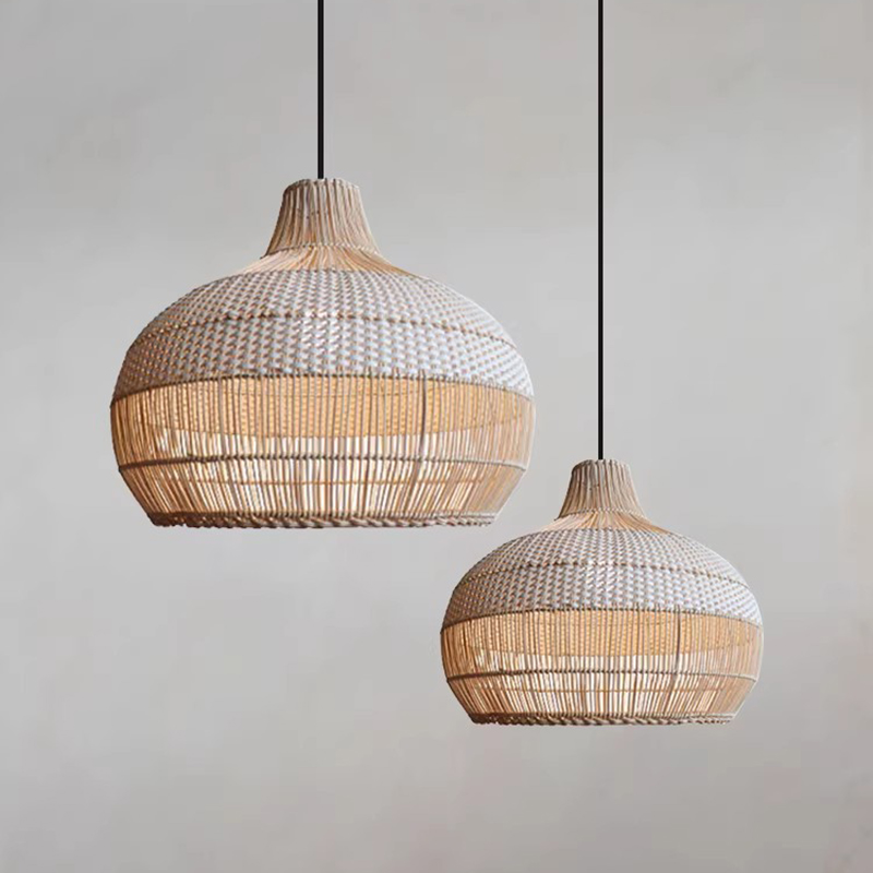 Home Bar And Counter - Lampada a Sospensione in Rattan Stile