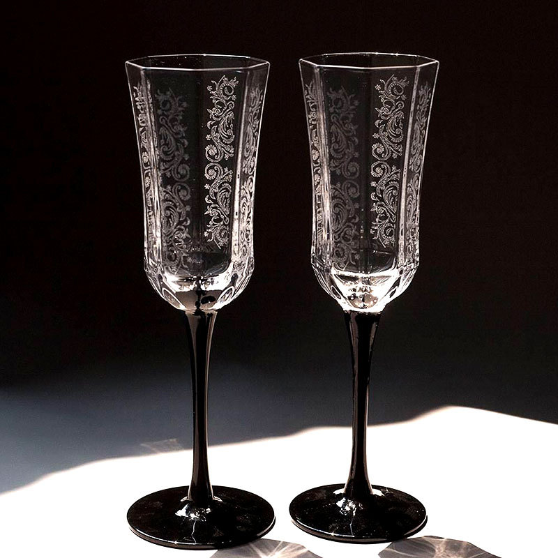 Old Fashioned Glass - Bicchiere da Champagne Vintage francese Black
