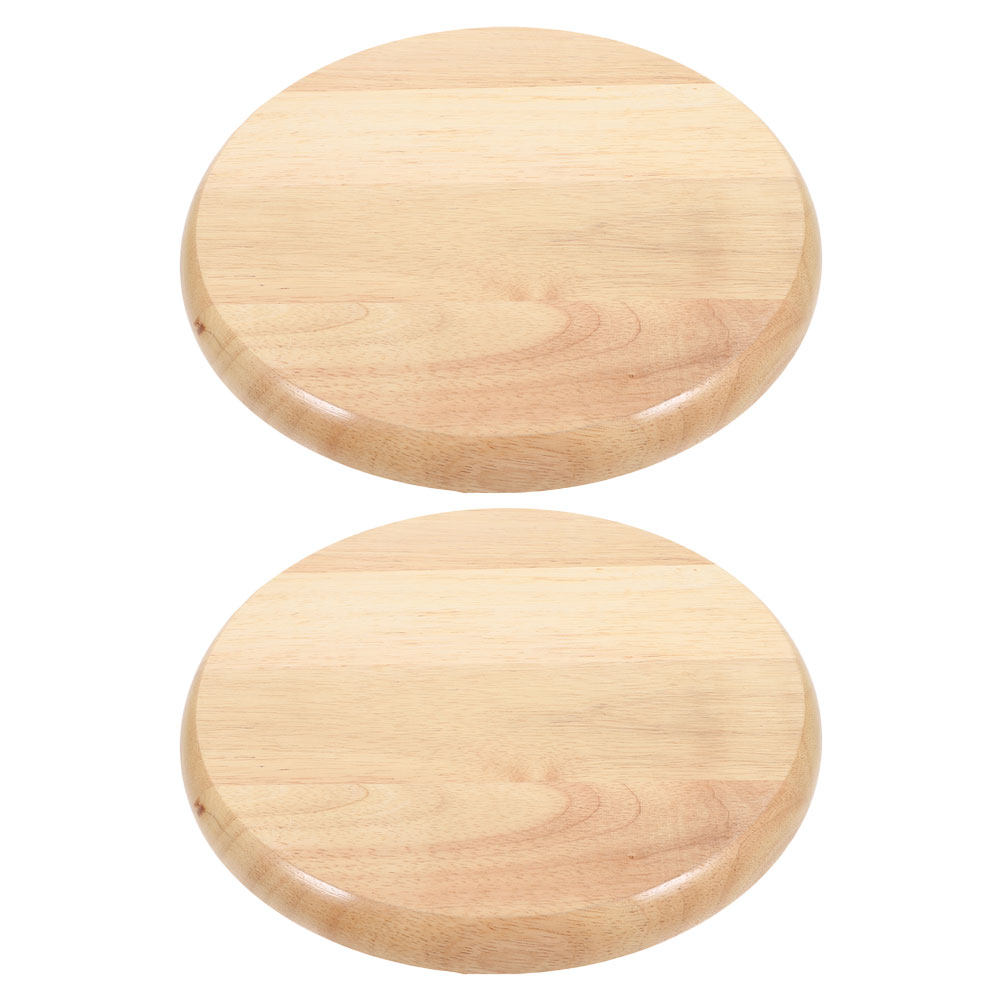 Home Bar Stools - 2 Pezzi Sedile Rotondo in Legno