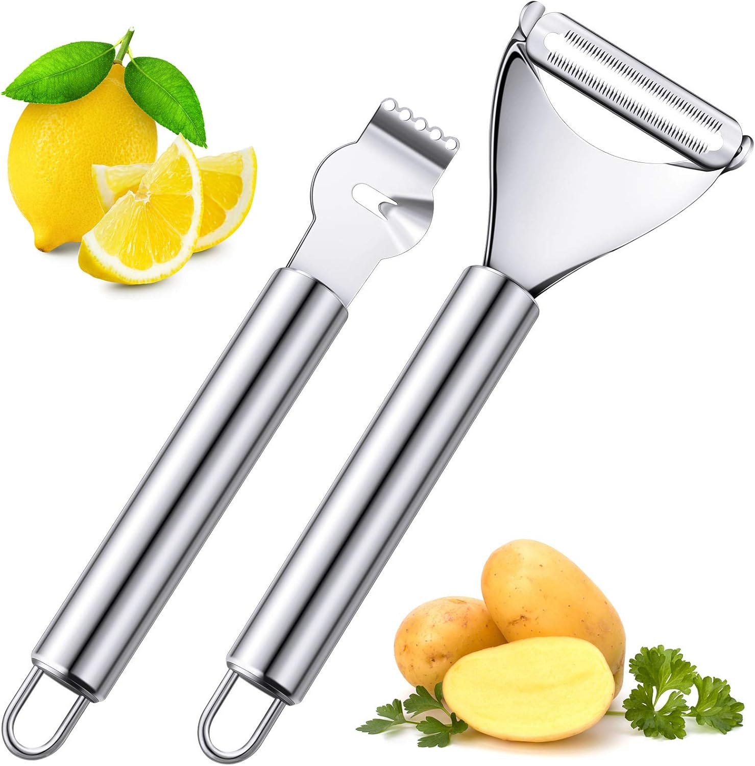 Peeler Channel Knife - Set di 2 Pelapatate per Limoni