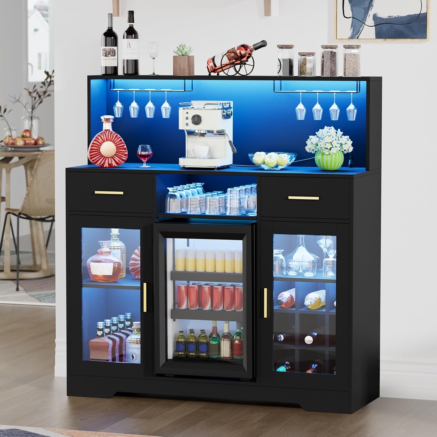 Home Bar And Fridge - Mini Frigorifero con Armadietto e Vano