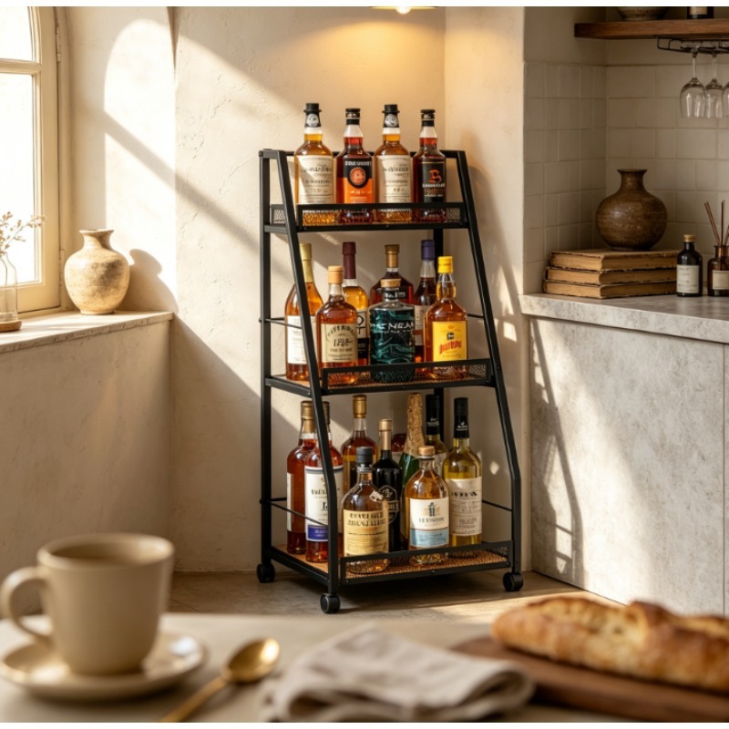 Home Bar Shelves - Portabottiglie a 3 livelli a forma