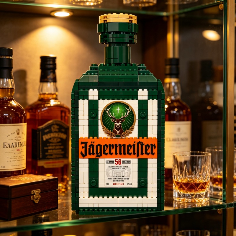 Home Bar Set - Modellino di Bottiglia di Liquore Jagermeister