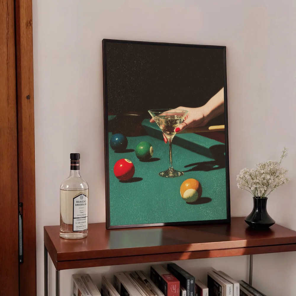 1 poster vintage da biliardo,  - Home Bar Set recensione e prezzo