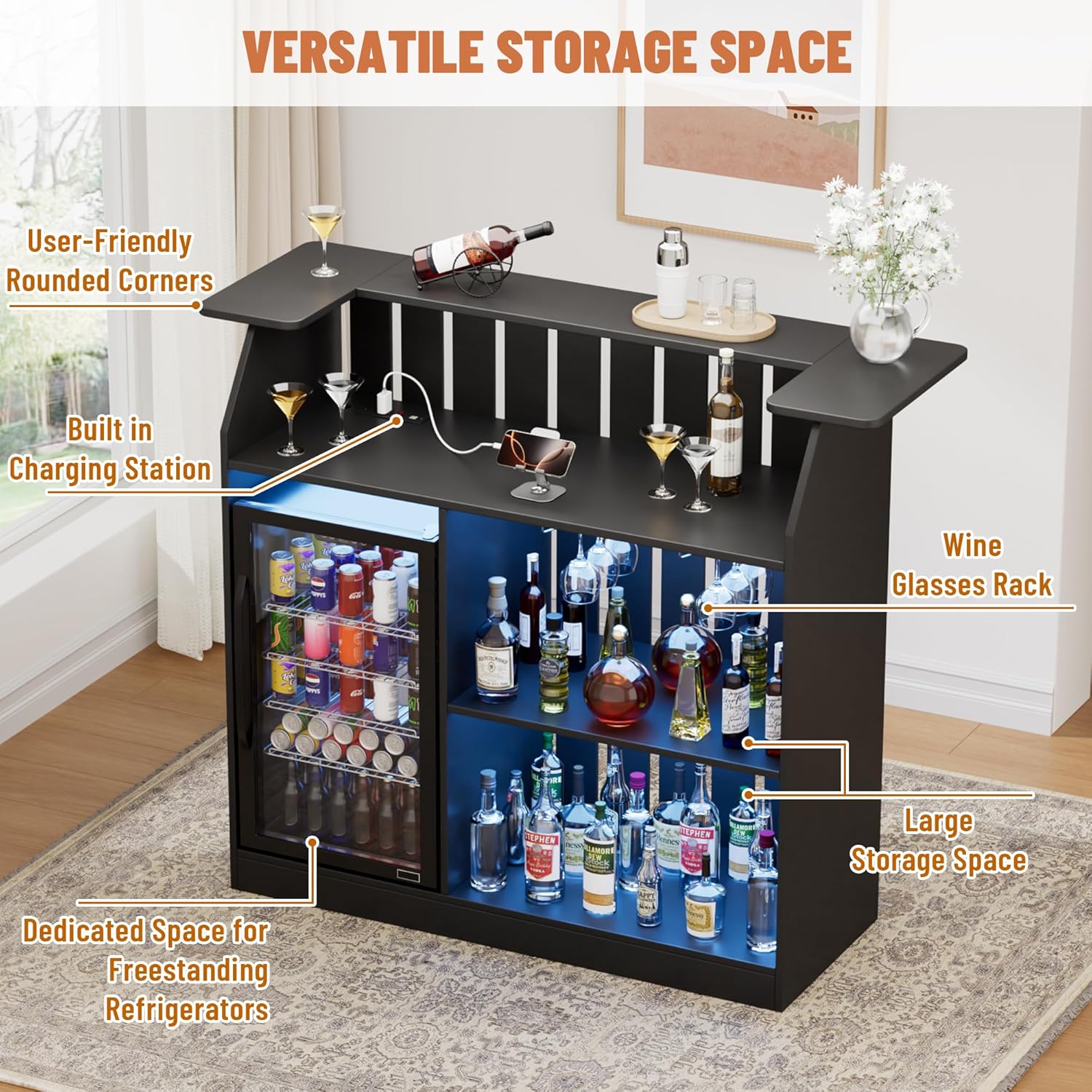 Tavolo Bar a U, Unità Bar Dome - Home Bar And Fridge recensione e prezzo