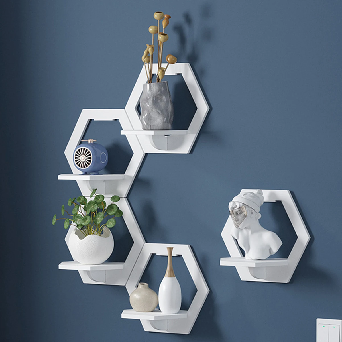 3 pezzi mensola a muro esagona - Home Bar Shelves recensione e prezzo