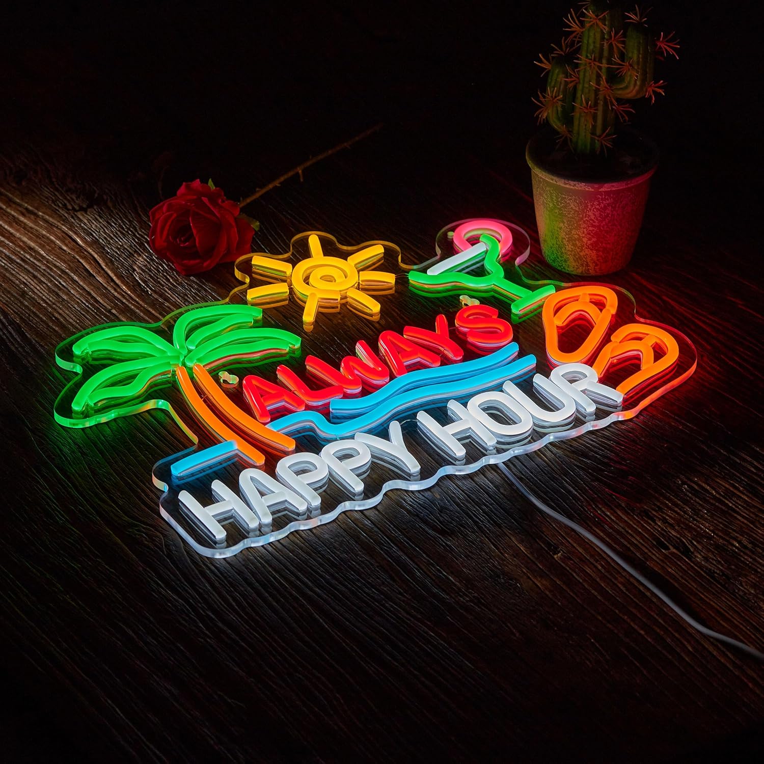 Insegna al Neon 'Always Happy  - Home Bar Signs recensione e prezzo