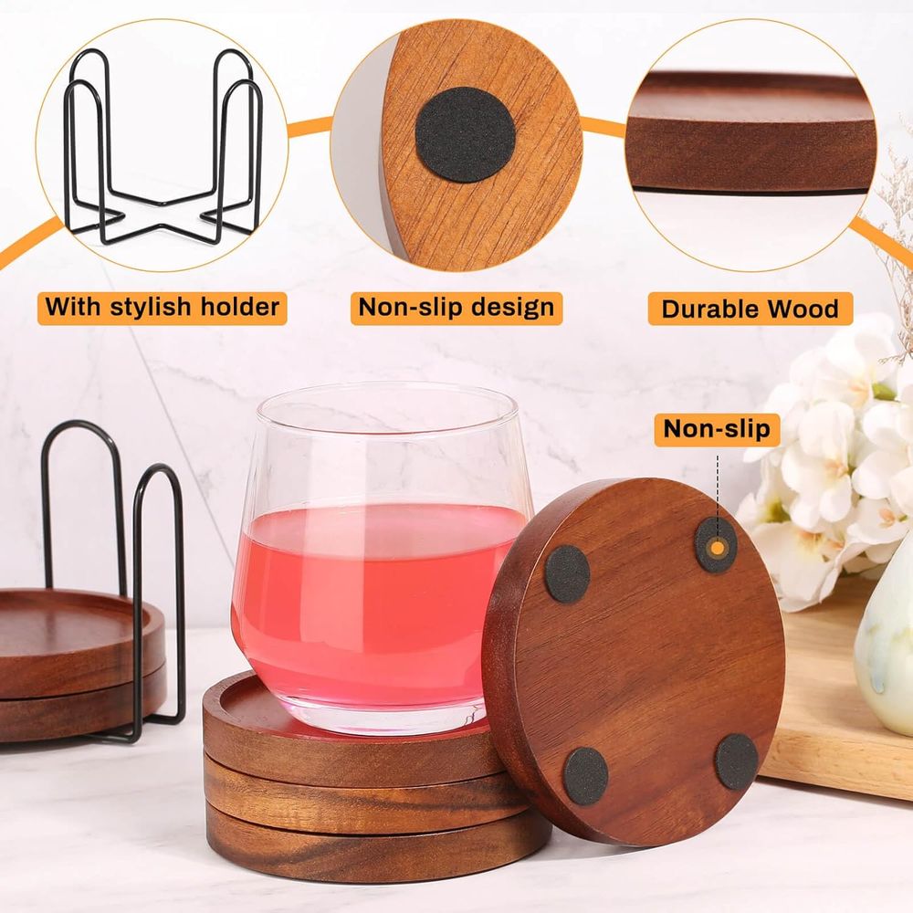 Set di 6 Sottobicchieri in Leg - Home Bar Set recensione e prezzo
