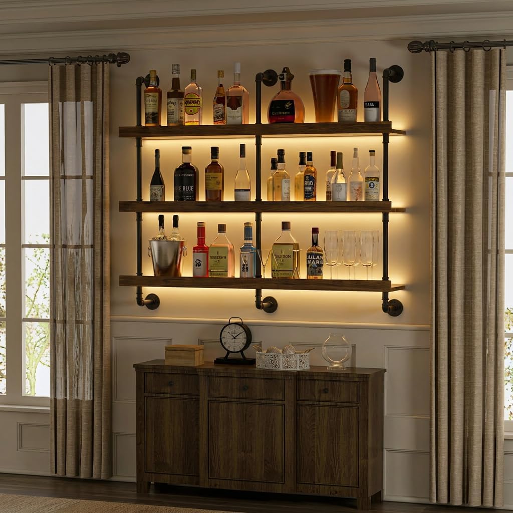 Portabottiglie da parete con l - Home Bar Shelves recensione e prezzo
