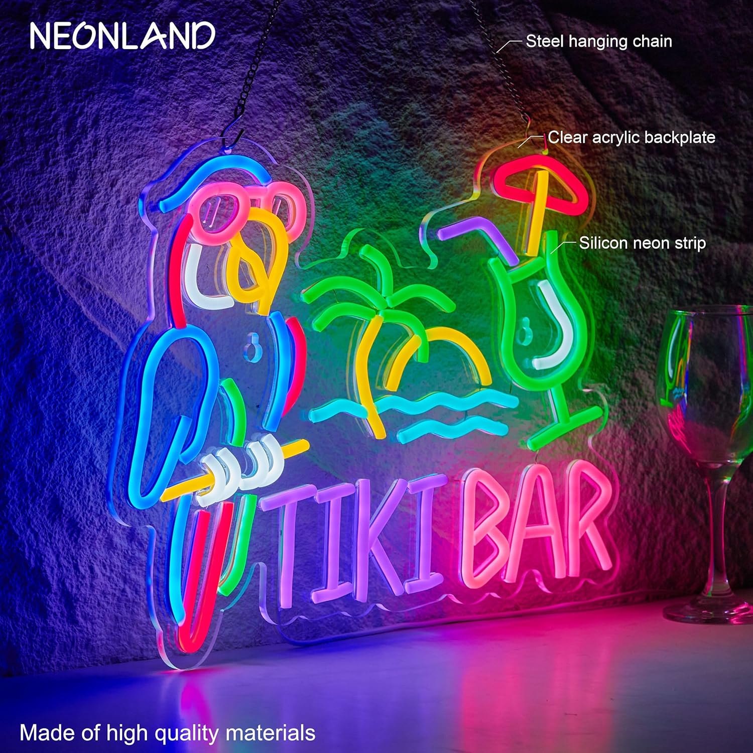 Insegna al Neon Tiki Bar con P - Home Bar Signs recensione e prezzo
