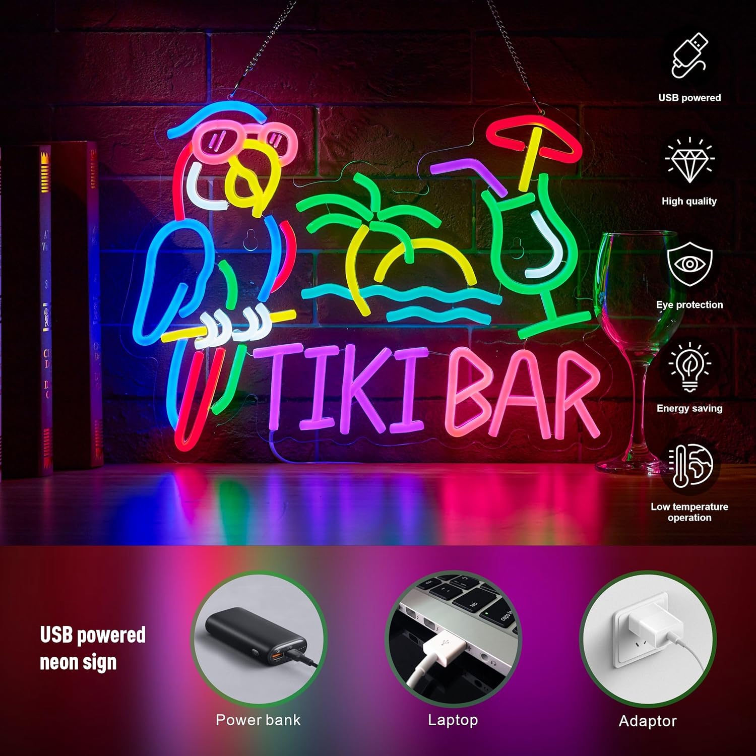 Insegna al Neon Tiki Bar con P - Home Bar Signs recensione e prezzo